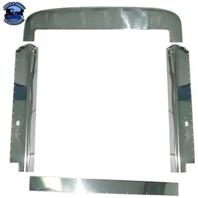 #01-1210500 Stainless Steel Grille Surround Kit For Peterbilt 379 Extended Hood 1