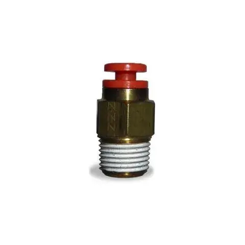 016186 Brass, 1/2" X 3/8" Push-Lock Air Brake Fitting, Male Connector 1