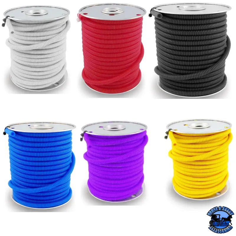 100 Ft. Spool Split Loom Wire Covering , Protector– (Choose Color And Size) 1