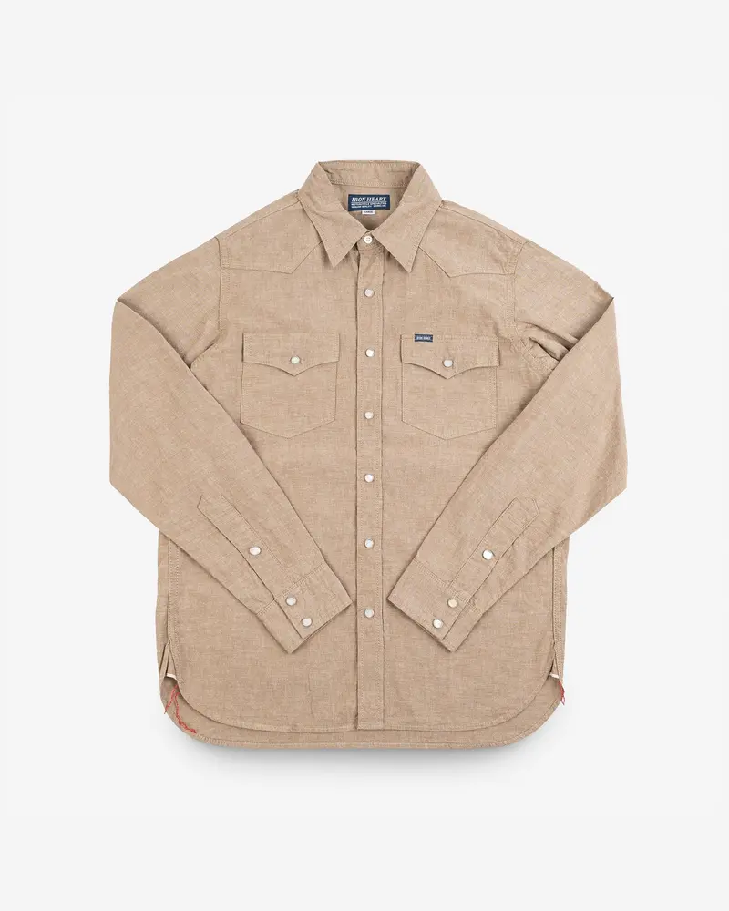 10Oz Selvedge Chambray Western Shirt - Khaki 1