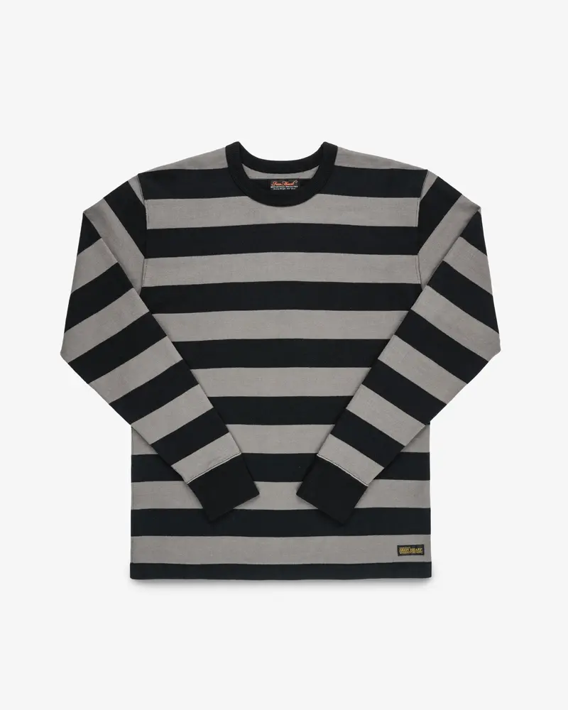 11Oz Cotton Knit Long-Sleeved Sweater - Grey/Black 1