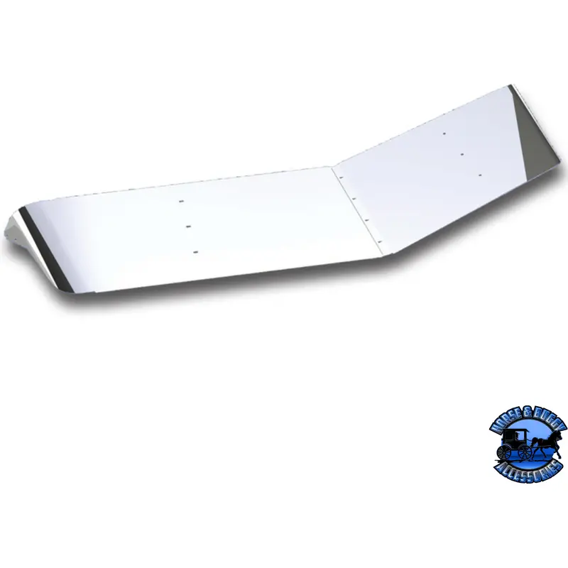 12" Stainless Extended Style Sunvisor For 2005+ Peterbilt 379/388/389/367 With Low Roof Standard Cab #29128 1