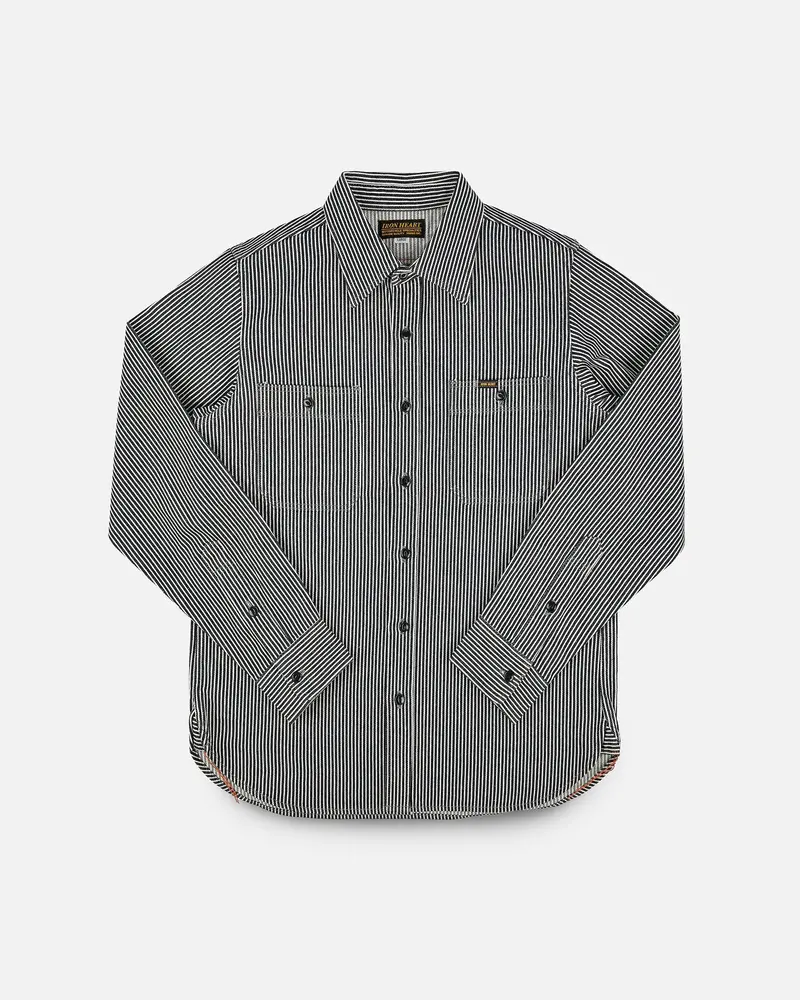 12Oz Hickory Stripe Work Shirt - Indigo 1