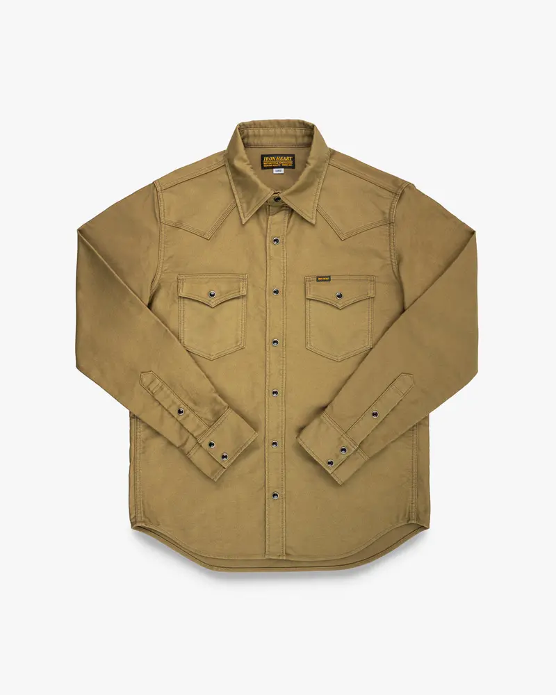 12Oz Military Moleskin Western Shirt - Khaki 1
