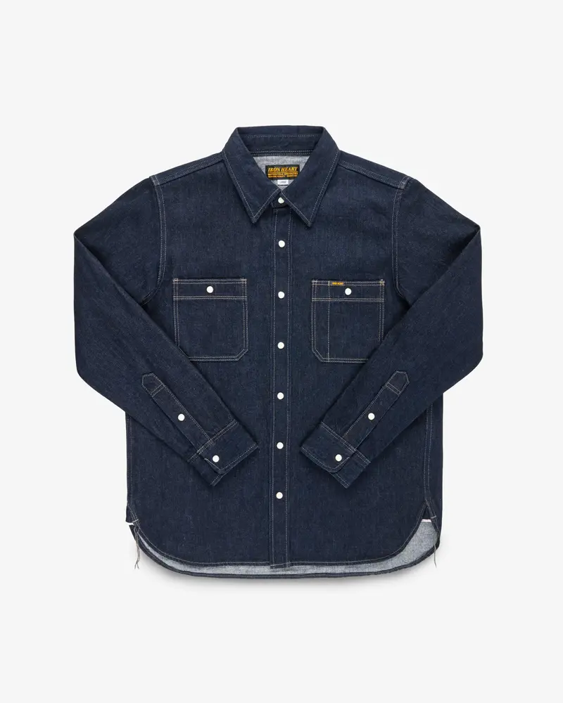 12Oz Selvedge Denim Work Shirt With Snaps - Indigo 1