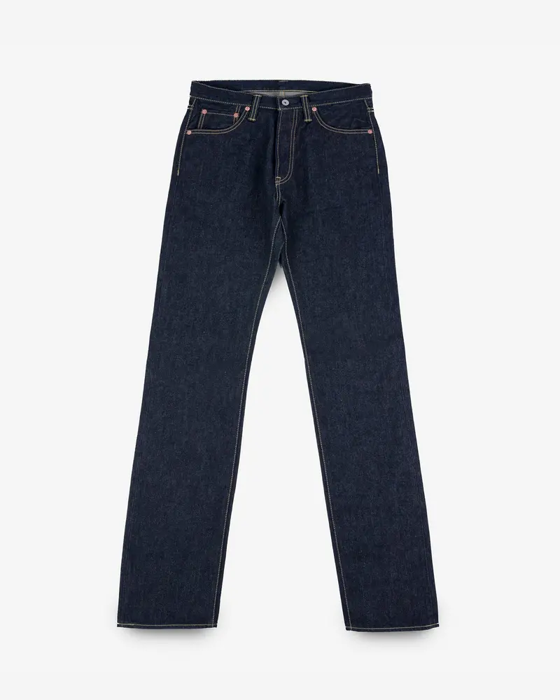 14Oz Broken Twill Selvedge Denim Straight Cut Jeans - Indigo 1