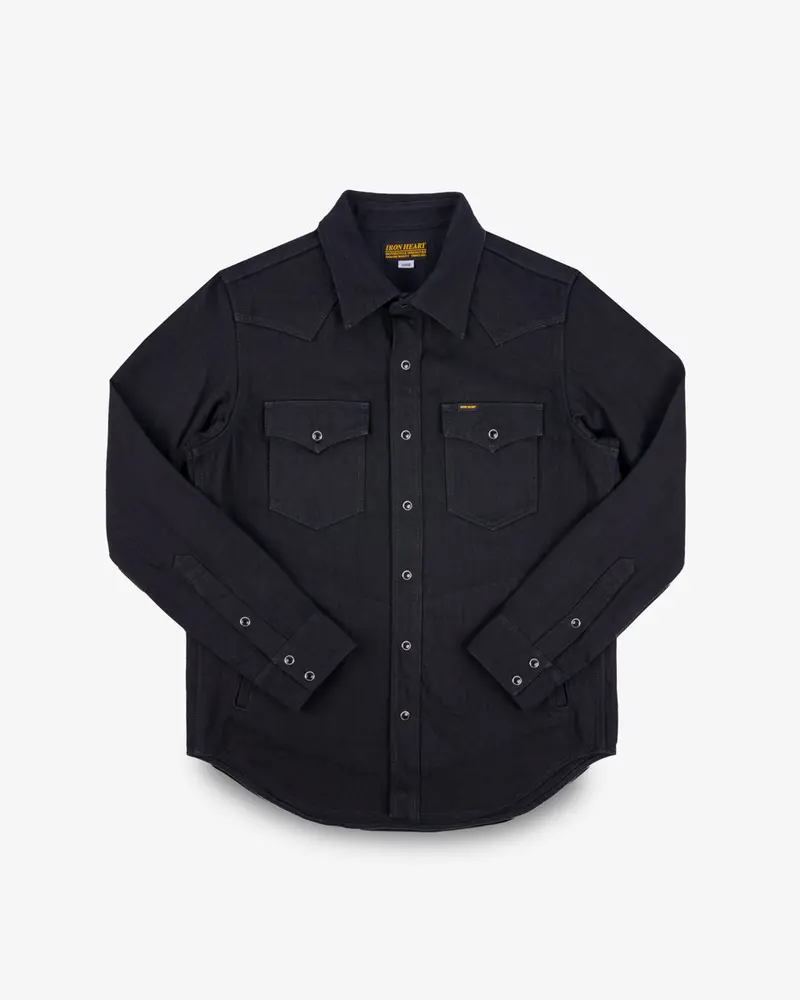 14Oz Herringbone Cpo Western Shirt - Black 1