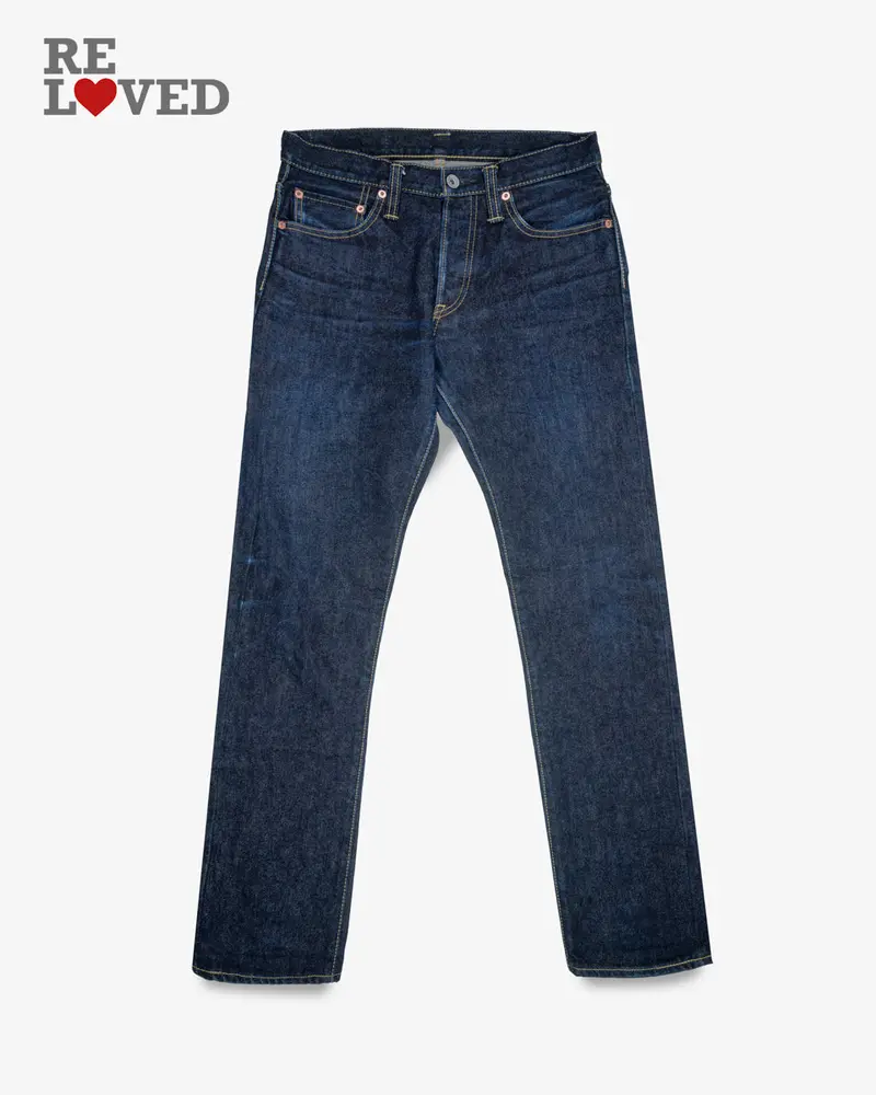14Oz Selvedge Denim Slim Tapered Cut Jeans - Indigo (Ih-301S-14) Tag 29, Hemmed To 31.5" 1