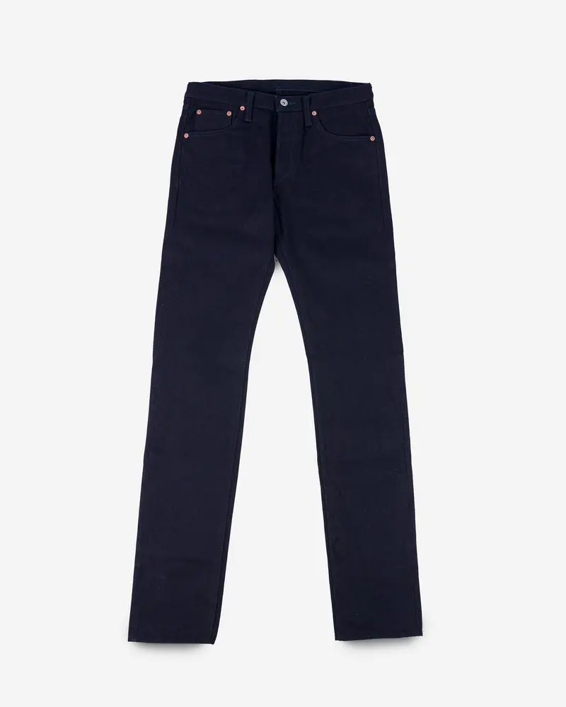 14Oz Selvedge Denim Slim Tapered Cut Jeans - Indigo/Indigo 1