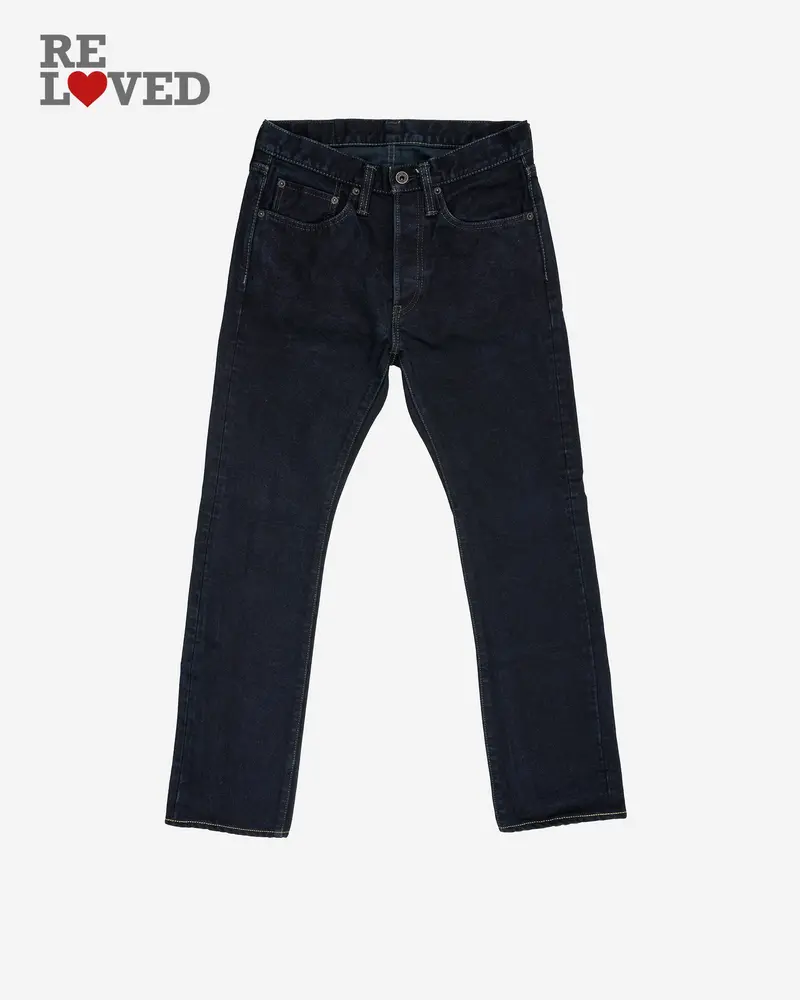 14Oz Selvedge Denim Super Slim Cut Jeans - Indigo Overdyed Black (Ih-555S-142Od) Tag 30, Hemmed To 29.4 1