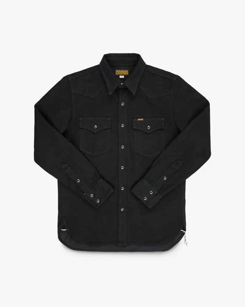 14Oz Selvedge Denim Western Shirt - Black/Black 1