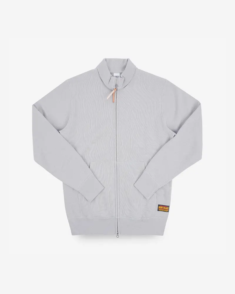 14Oz Ultra Heavyweight Loopwheel Cotton Zip Up Sweater - Grey 1