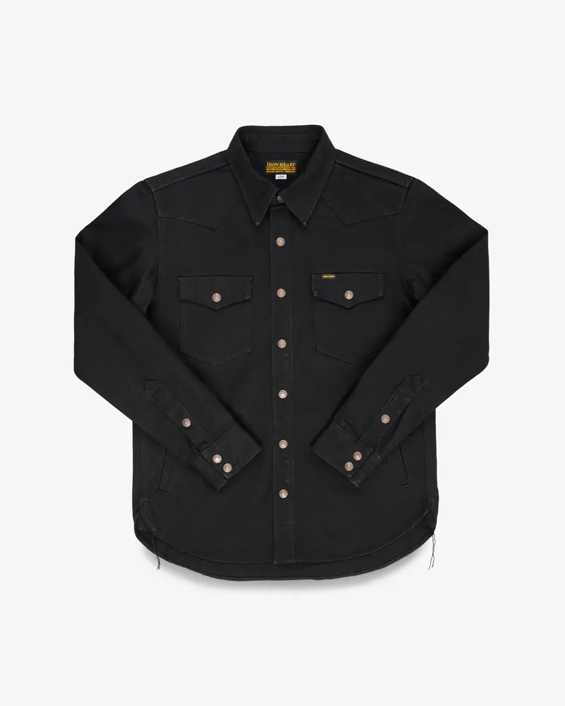 16Oz Non-Selvedge Denim Cpo Shirt - Superblack (Fades To Grey) 1