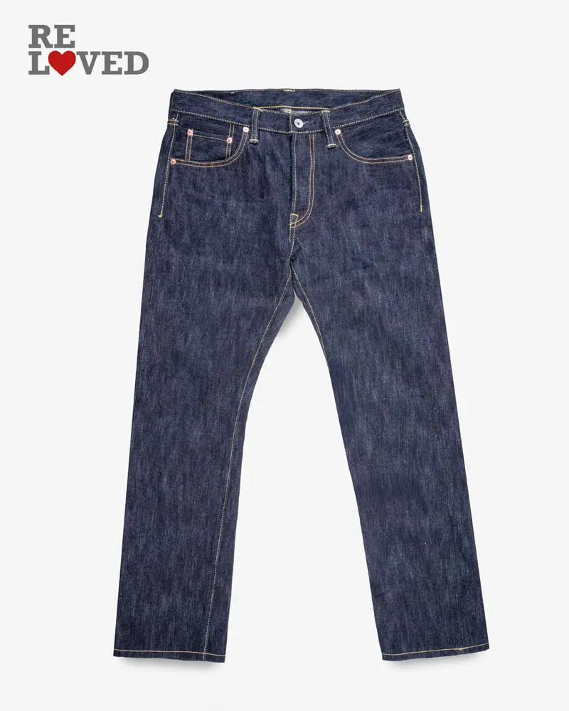16Oz Slubby Selvedge Denim Slim Tapered Cut Jeans - Indigo (Ih-777S-Slb) Tag 33, Hemmed To 27.5" 1
