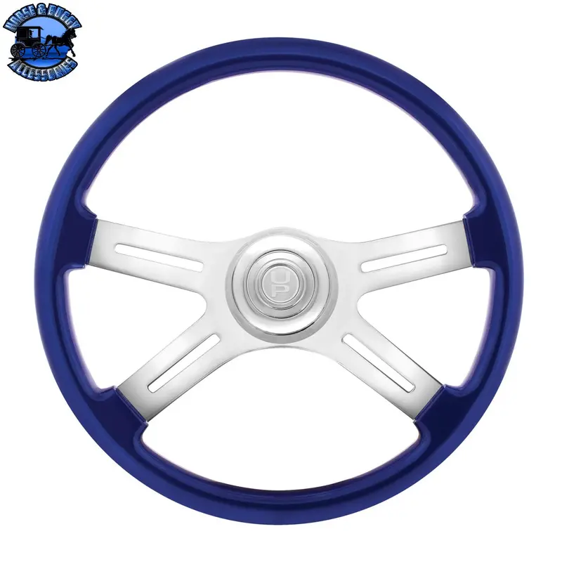 18" Candy Color 4 Spoke Steering Wheel With Chrome Horn Bezel And Horn Button (Choose Color) 1