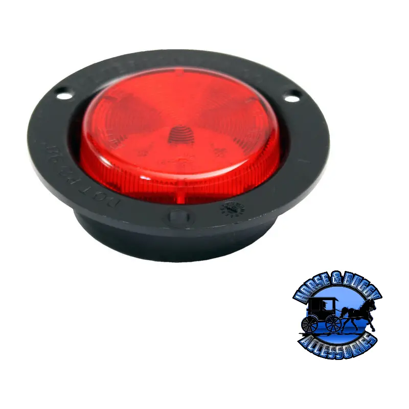 194Fr Red Led Marker/ Clearance, P2, Round, Amp, W/ Flange, 2.0″, Poly Bag 1