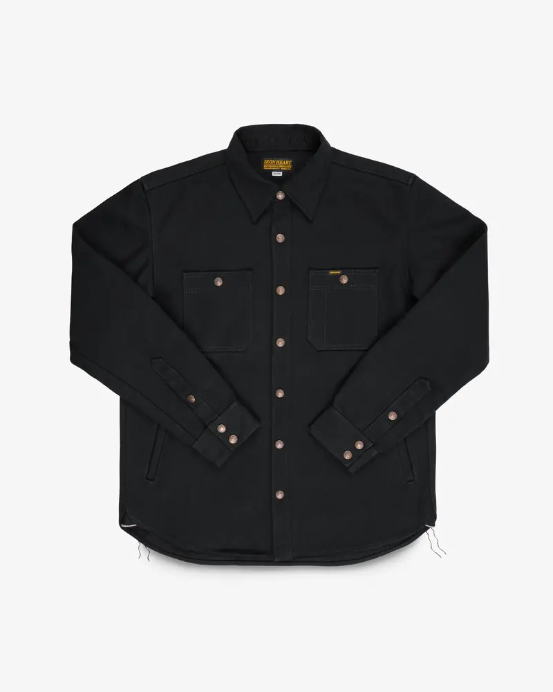 21Oz Selvedge Denim Cpo Work Shirt - "The Untucked" - Superblack Non-Fade 1