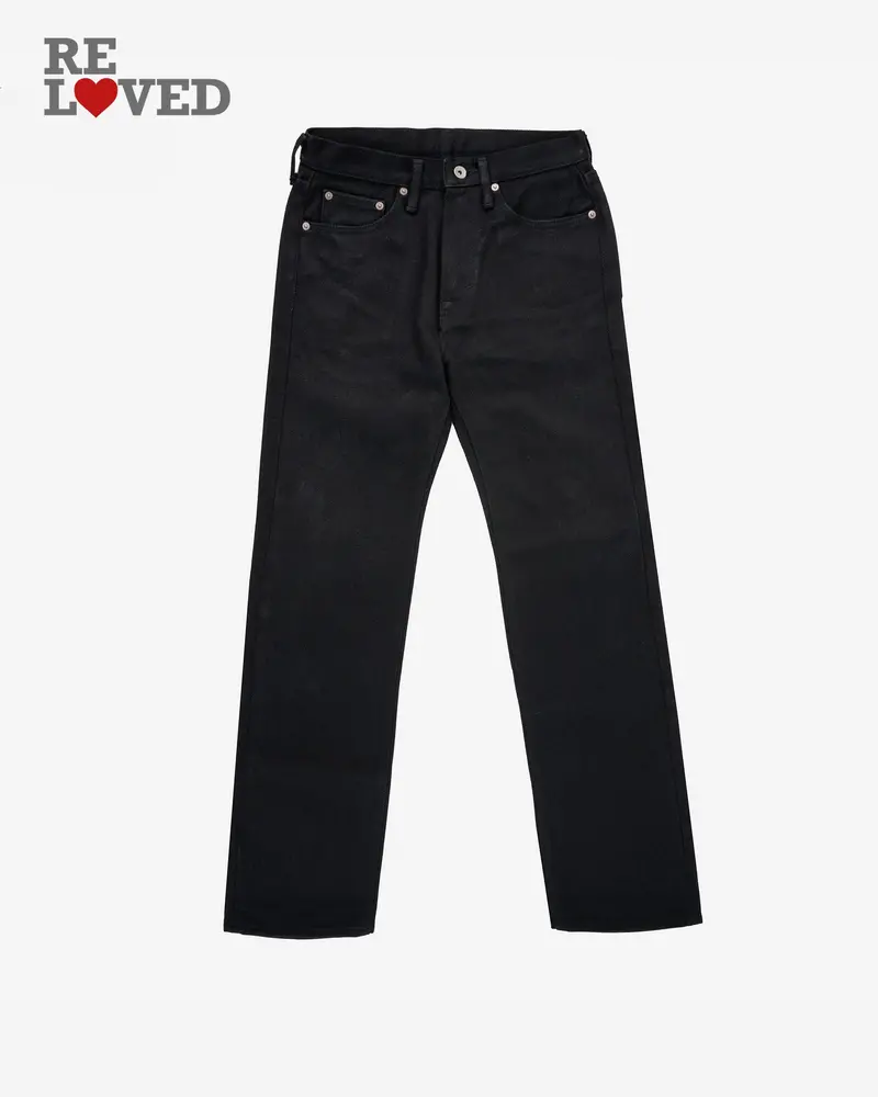 21Oz Selvedge Denim Straight Cut - Superblack Non-Fade (Ih-634S-Sb) Tag 29, Hemmed To 30.2" 1