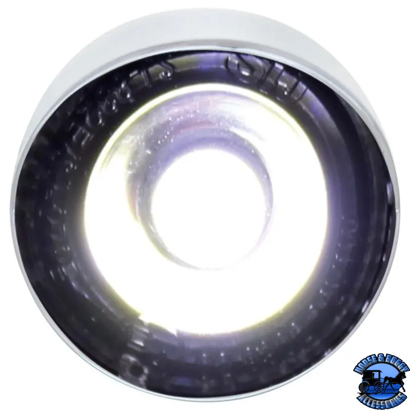 3 High Power Led 1" Light (Clearance/Marker) With Visor - White Led/Clear Lens #36908 1