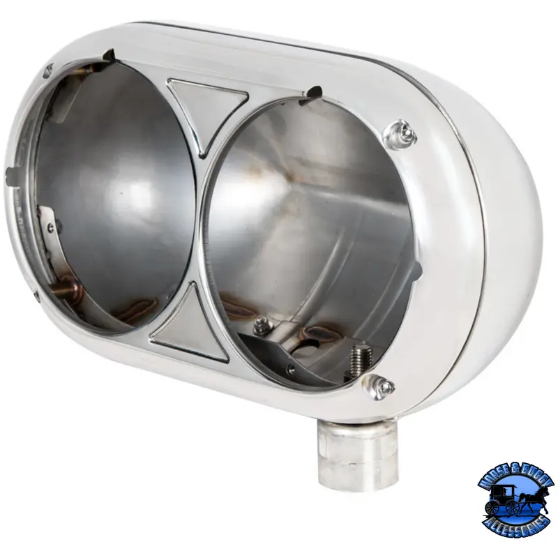 304 Stainless Dual Headlight Housing For Peterbilt 359 #32179 1