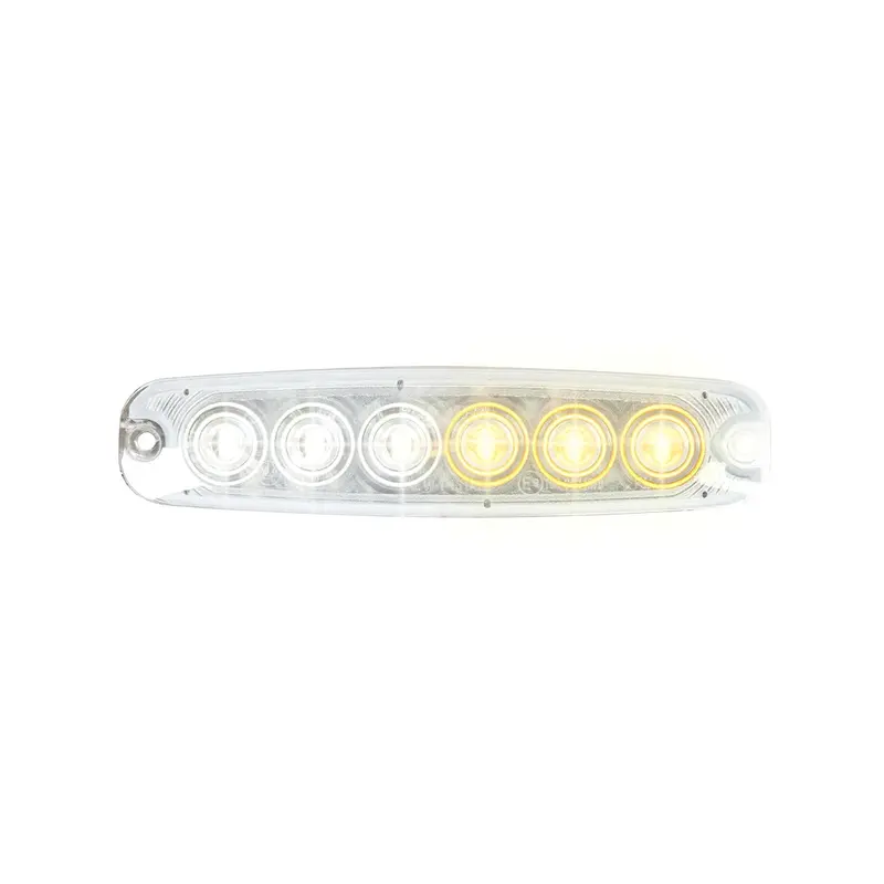 5-1/8" Ultra Thin Amber/White 6 Led Strobe Light, 14 Modes 1