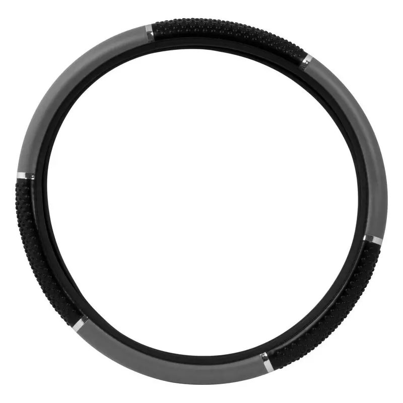 54047 18" Steering Wheel Cover Matte Gray W/Black Hand Grips Universal Truck New 54047 1