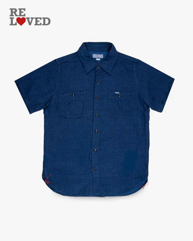 5Oz Double Gauze Short Sleeved Work Shirt - Indigo (Ihsh-417-Ind) Size Medium 1