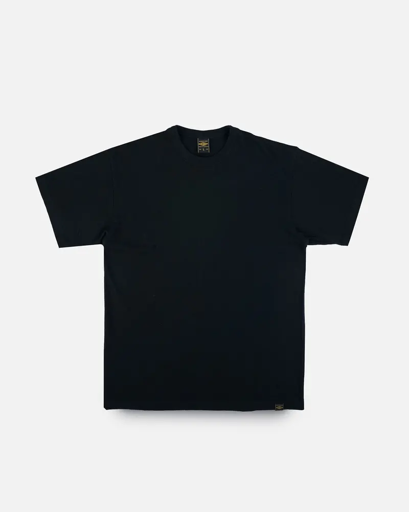 6.5Oz Loopwheel Crew Neck T-Shirt With Longer Body - Black 1