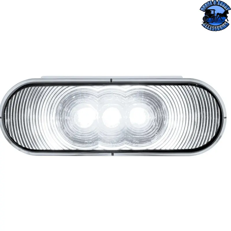 6 Led 6" Oval Light (Back-Up)-White Led/Clear Lens #38068B 1