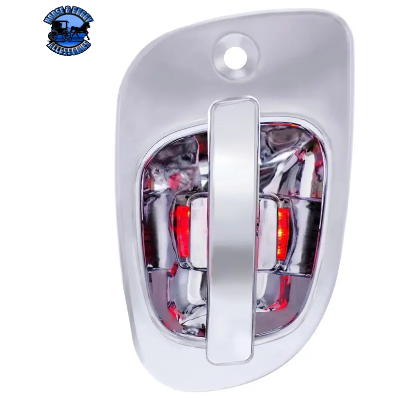 6 Red Led Chrome Door Handle Cover For Freightliner (Choose Side) 1