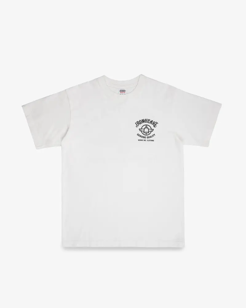 7.5Oz Printed Loopwheel Crew Neck T-Shirt - White 1