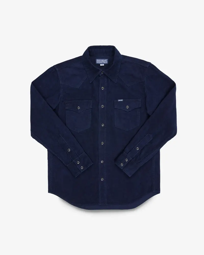 7.5Oz Selvedge Corduroy Western Shirt - Indigo 1