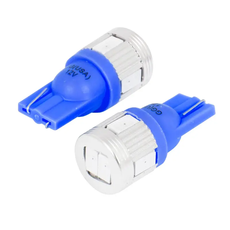 70601 #194/168 Blue 6Led W/Heatsink Tower Style Light Bulbs, 12V 1