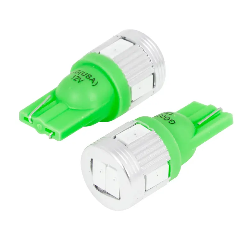 70602 #194/168 Green 6Led W/Heatsink Tower Style Light Bulbs, 12V 1