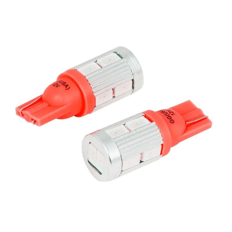70613 #194/168 Red 10Led Heatsink Tower Style Light Bulbs, 12V 1