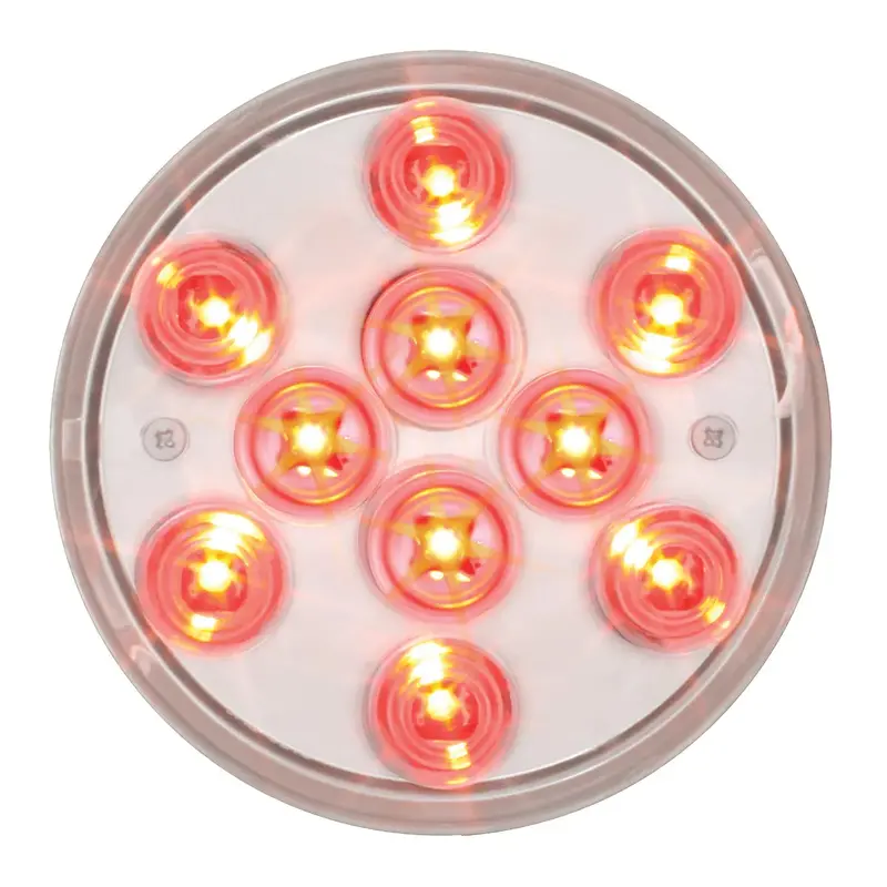 76843 Mega 10 Plus Series 4" Led Light, Red/Clear 1