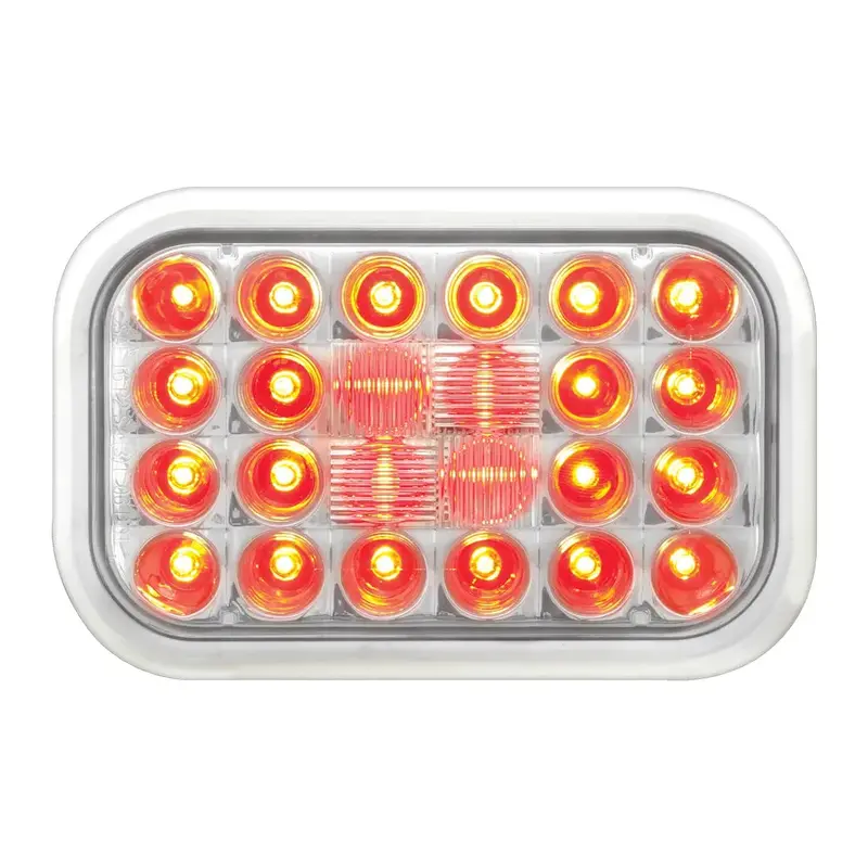 77183 Rectangular Pearl Led Light (Red/Clear) #77183 1