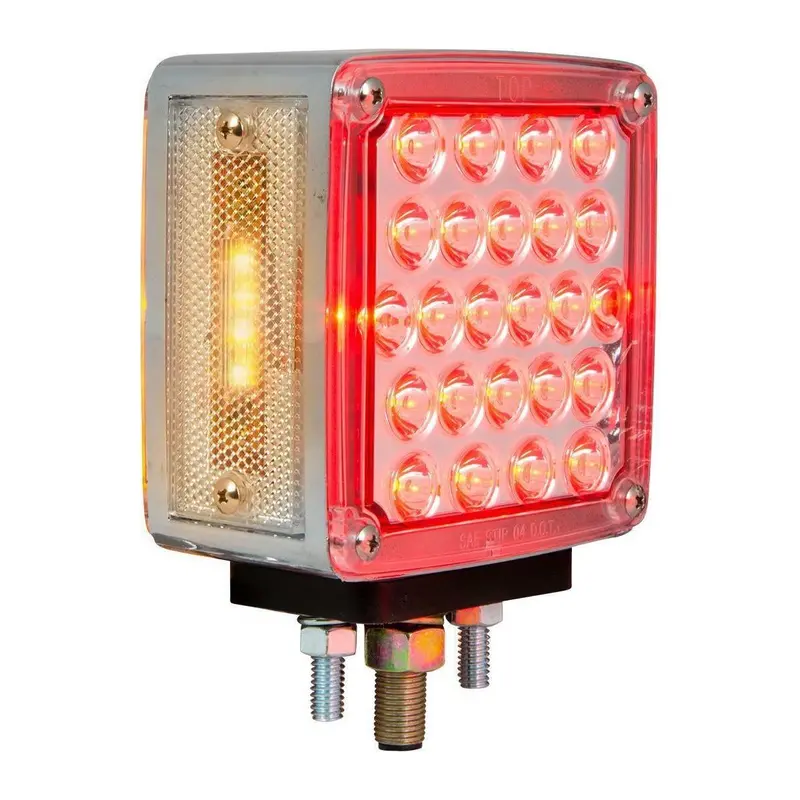 77623 Square Double Face Pearl Led Pedestal Light Red/Amber (Driver) 1