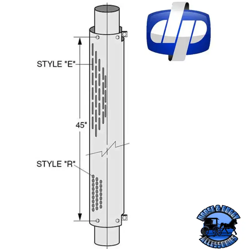 #82R-101248Sp 10'' Muffler Exhaust Heat Sheild; W/Round Kenworth Holes 48'' Long 360 Deg. Dp-82R-101248Sp 1