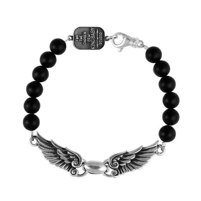8Mm Onyx Bead Wingspan Bracelet By King Baby 1