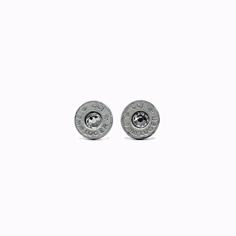 9Mm Silver Stud Earrings - Pretty Hunter 1