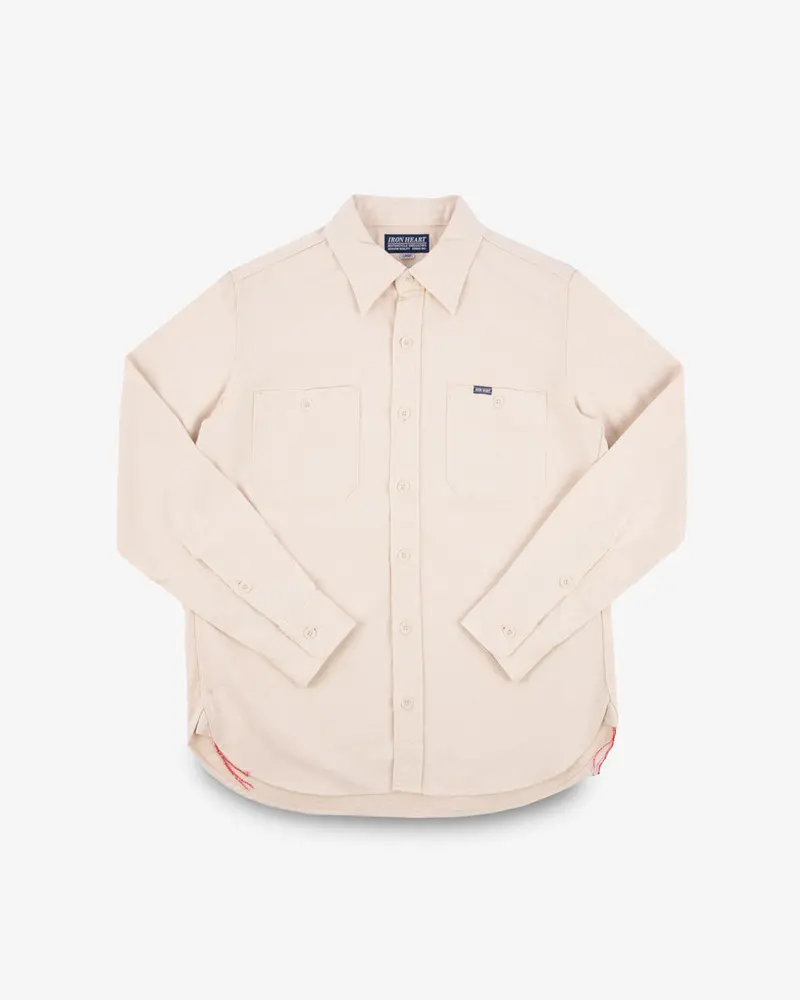 9Oz Cotton Linen Work Shirt - Off White 1