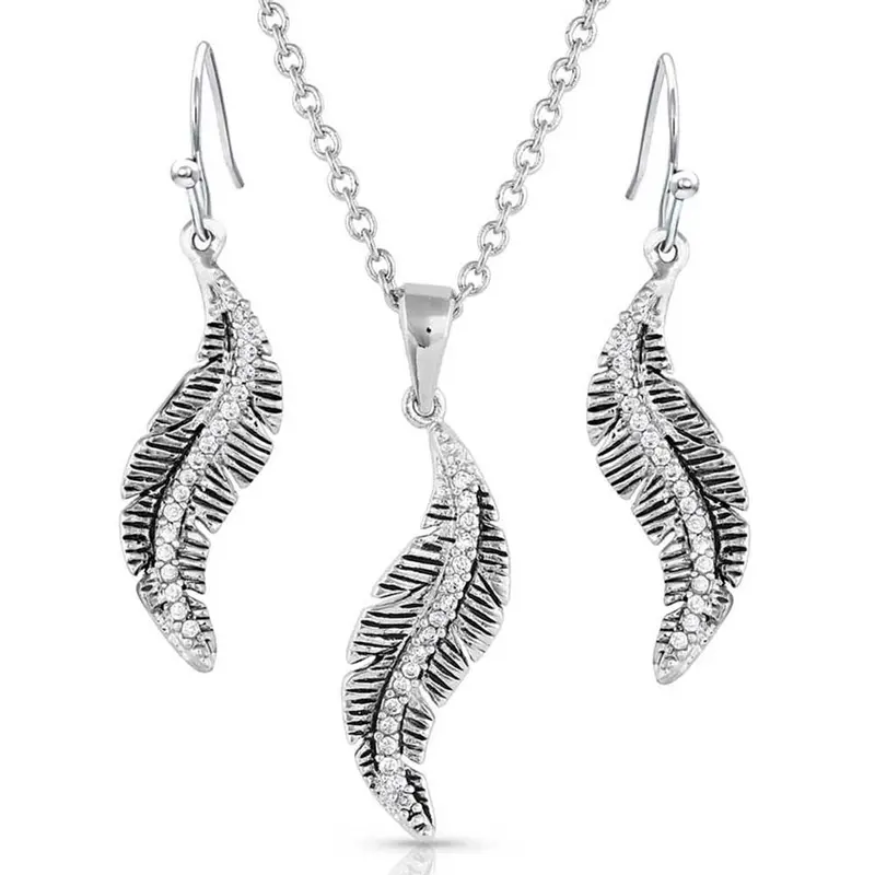 All About The Curve Feather Jewelry Set By Montana Silversmiths 1