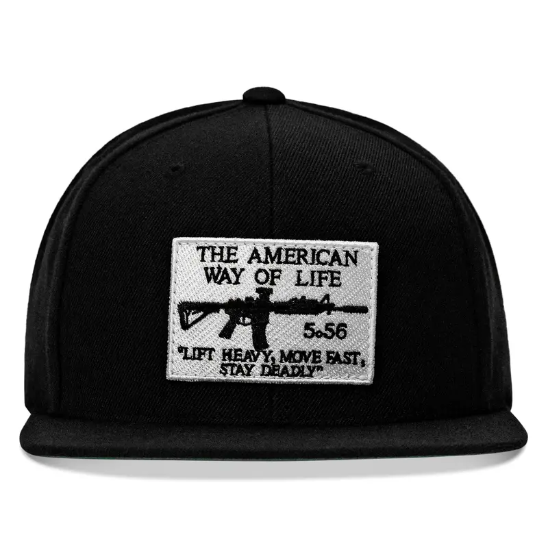 American Way Of Life 5.56 White Patch Flatbill Snapback Hat 1