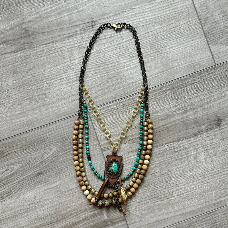 Arrowhead Turquoise Necklace 4 Strand By Amy Kaplan 1
