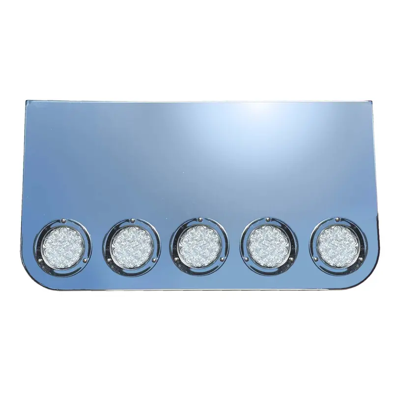 Ata-Bp-5090 34"X18" Rounded Corner Rear Panel W/5-4" Light Holes S.S 14Ga. 1