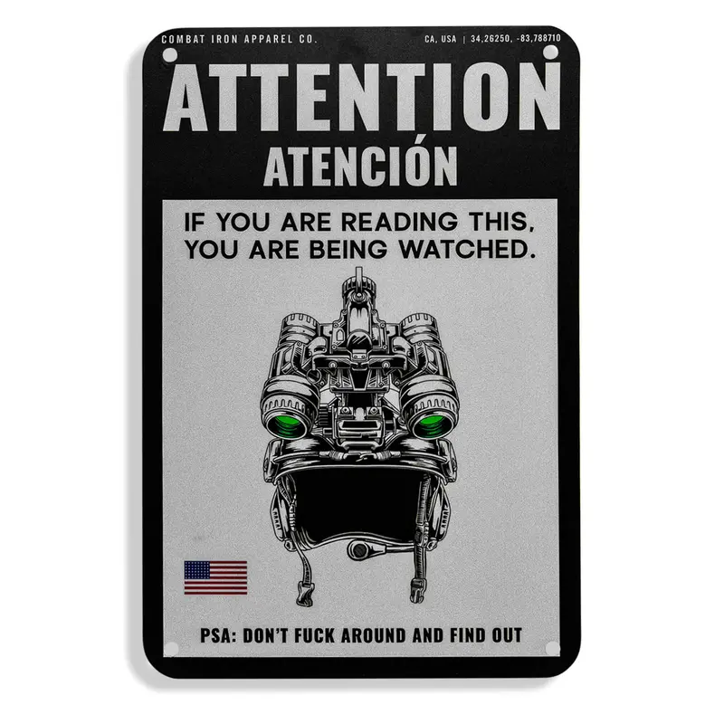 Attention You Are Being Watched Wall Mounted Metal Sign 1