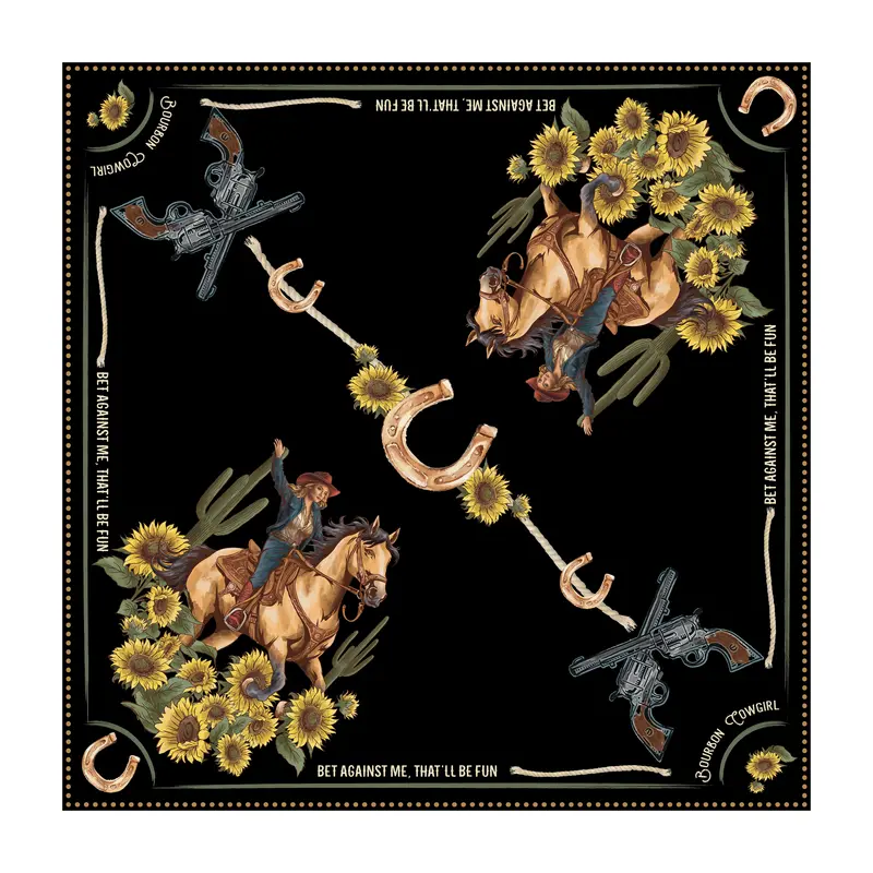 Bet Against Me That'll Be Fun Wild Rag Scarf In Black By Bourbon Cowgirl 1