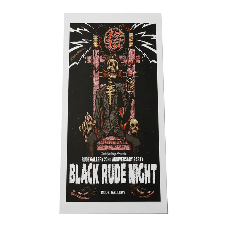 Black Rude Night Silkscreen Poster 1