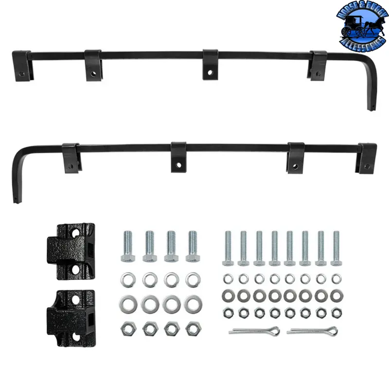 Black Straight Mud Flap Hangers With Mounting Hardware #67032 1